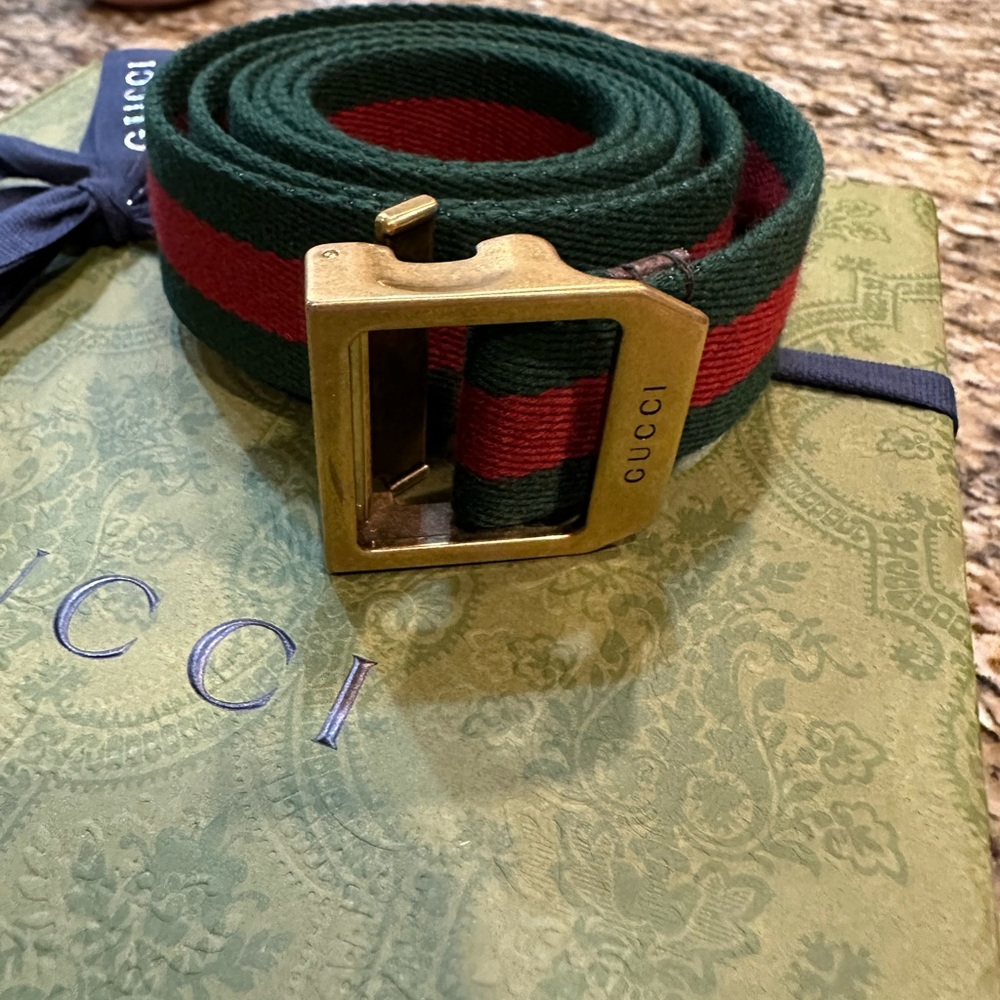 Gucci - Web belt - rectangular buckle - size 100